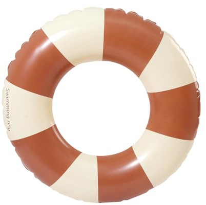Anello di nuoto gonfiabile, Anello di Nuoto Gonfiabile Galleggiante Adulti, Vintage a Righe Ciambella Salvagente Gonfiabile, per Galleggiante per bambini adulti (Marrone)