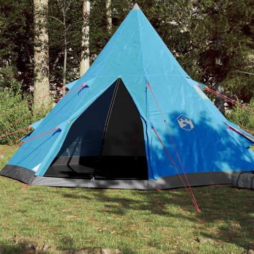 Outdoor Freizeit Camping Zelt Tipi 4 Personen Blau Wasserdicht Camping & Wandern