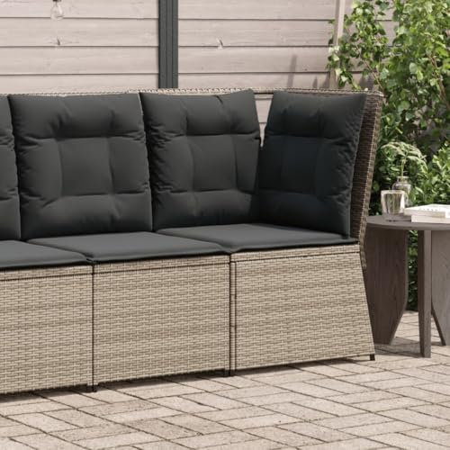 LAPOOH Garten-Ecksofa mit Kissen Grau Poly Rattan, Balkonmöbel, Gartenlounge, Gartenmöbel, Balkon Sofa, Terrassen Sofa, Terrassenmöbel - 368984