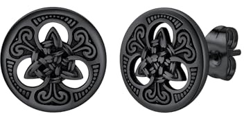 Supcare Herren Wikinger Ohrringe Edelstahl Thors Hammer/Geometrisch Dreieck/Wolfkopf Viking Rune Ohrringe Ohrstecker Rock Ohr Piercing Personalisiert Modeschmuck für Halloween Weihnacht
