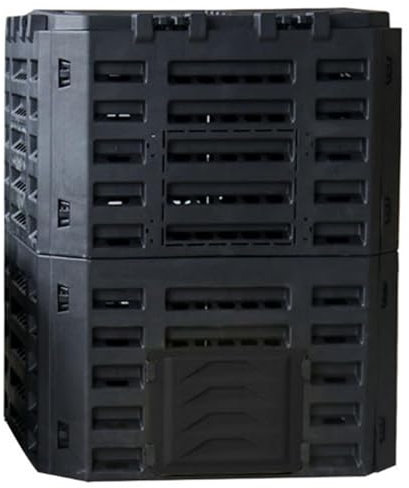 RVUEM Black,340L, Garden Compost Bin, Outdoor Composter, PP Material, Composting Box, Many Vents, 180L/340L/500L, Fast Creation of Fertile Soil
