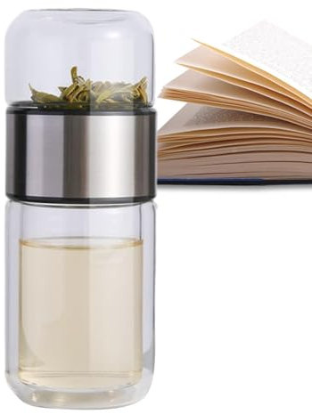 infusifie Teeflasche, intelligenter 3-in-1-Teebereiter, doppellagige Isolierglas-Tee-Ei-Flasche, Teebecher mit Teesieb für losen Tee