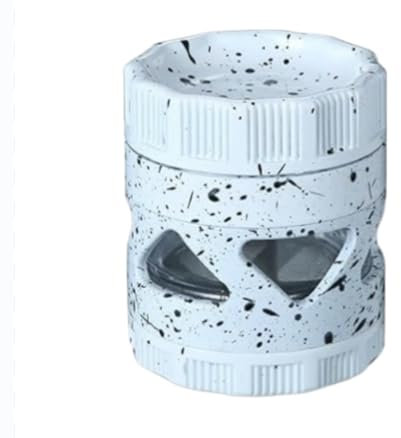 Herb Grinder Metal, Large with Pollen Catcher, Aluminium 63mm/2.5 (White)
