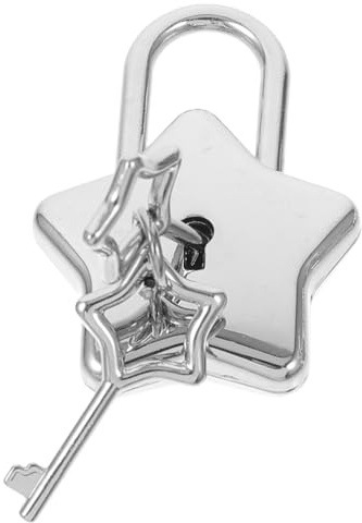 Gadpiparty Decorative Padlock Star Shaped Padlock, DIY Star Shape Lock, Small Heart Shaped Locks with Key, for Jewelry Box Purses Handbags Cabinet Lockers Letter Box