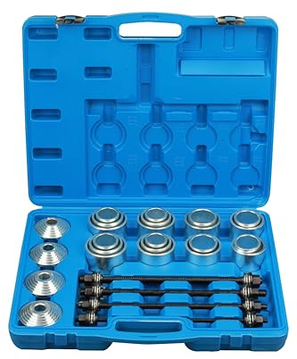 BOOMSTART Juego de rodamientos silenciosos de 28 piezas, prensa de rodamientos de rueda, kit de herramientas de bujes extractores con caja de almacenamiento, extractor, instalador para coche, camión y