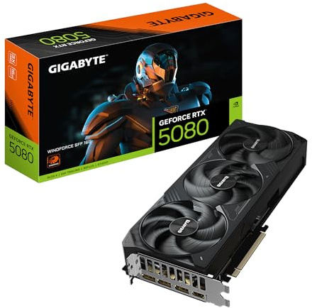 Gigabyte GeForce RTX 5080 WINDFORCE SFF 16G Graphics Card - 16GB GDDR7, 256bit, PCI-E 5.0, 2617MHz Core Clock, 3 x DisplayPort, 1 x HDMI, GV-N5080WF3-16GD