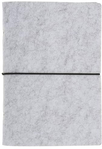 PATIKIL Ein A6 Notizbuch-Binder 6-Ring-Filz-Loseblatt-Binderhülle Hellgrau | nachfüllbarer Rundring-Binder, Budget-Binder, Journal-Tagebuch-Zubehör, Mit elastischem Band, Für Füllerpapier