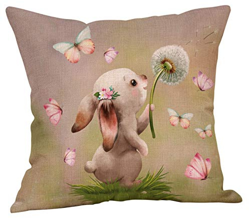 Ostern Kissenbezug 40x40 cm Hasen Frühling Kissenhüllen Outdoor Osterhase Sofakissen Bauernhaus Dekokissen Kissen Couchkissen Kissenbezüge Zierkissenbezug Couch Deko Ostergeschenk