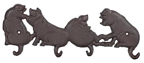TOPPERFUN 1stück Vintage Iron Pig Wall Hook Kreativer Wandhaken Für Küche Bad Retro-stil Dekoration Und Aufbewahrung Von Schlüsseln Handtüchern Und