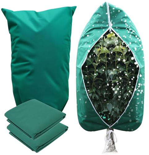 GUKULIVEL 2 confezioni da giardino in pile antigelo 80 g/m² 200 x 240 cm – Tessuto non tessuto per piante per protezione dal gelo, sacchetti in pile per orticoltura con cerniera e coulisse, coperture