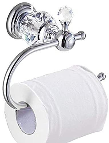 Moderno juego de accesorios de baño, estante de ducha de latón, barra de toalla de cristal plateado, soporte de papel higiénico, elegante escobilla de baño y soporte para rollo, decoración funcional y
