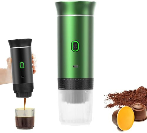 Macchina per caffè espresso portatile, mini macchina da caffè da viaggio con USB, macchina da caffè da campeggio autoriscaldante, macchina per caffè espresso con avvio a un pulsante, mini caffettiera
