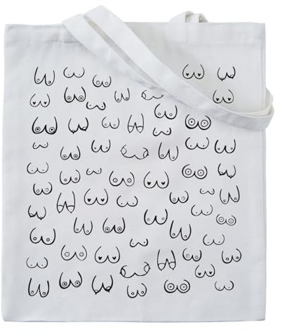 RF&CM Baumwolltasche/BUSENFREUNDE/Stofftasche „Boobie Bag“ – Lustige Einkaufstasche, Geschenk für Geburtstag & Weihnachten, für Freundin