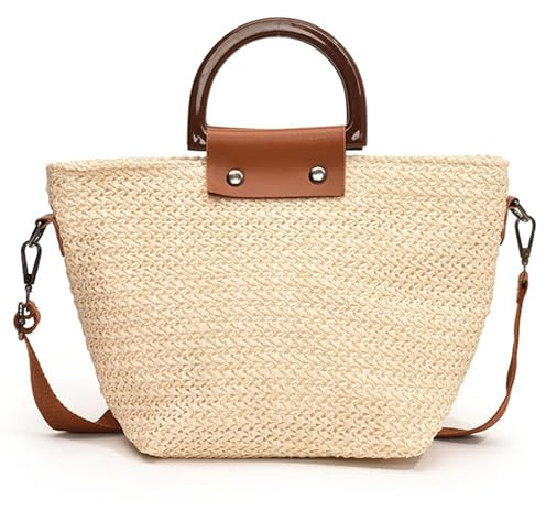 DEKKRYNFV Bolso De Playa De Tendencia Para Mujer Cruzado A Juego Tejido A Mano Compras Citas Tejido A Mano Mujer