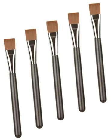 BIUDECO Cepillo Cerdas de Fibra Artificial y Mango de Madera de Barro Flexible de 5 Piezas Práctico y Fácil de Limpiar para Mascarilla Facial para Cuidado Cutáneo en Casa