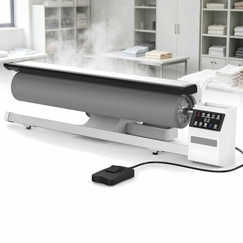 GLBMXDD Professional Roller Ironing Machine, Steam Press Machine, Continuous Steam Output, Foot Pedal Control,for laundries, hotels, tailors, and home textile businesses