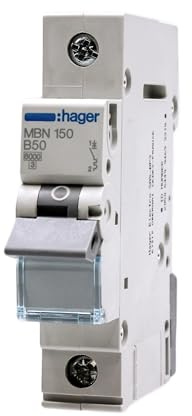 Hager MBN150 LS-Schalter 1P 6kA B-50A 1M Schraubtechnik
