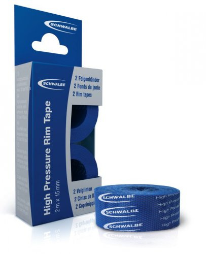 Schwalbe 880016 High-Pressure-Gewebefelgenband High-Pressure-Klebefelgenband, 15 mm x 2 m, blau (2er Pack)