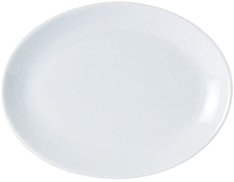 Porcelite 112131 Oval Plate, 30 cm/12 (Pack of 6)