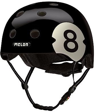 Melon Casque de Vélo »8 Ball« pour Homme, Femme Adultes et Enfants | Casque Urbain léger et sûr pour Velo, VTT, Cyclisme, Skate et Trotinette | Taille XL-XXL (58-63 cm) Noir Boule de Billard