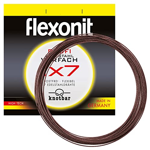 Flexonit Unisex – Erwachsene 10C4050801029621C10 Stahlvorfach Angeln Meterware-1x7 100m 0,21mm 4,1kg, Bunt, Normal