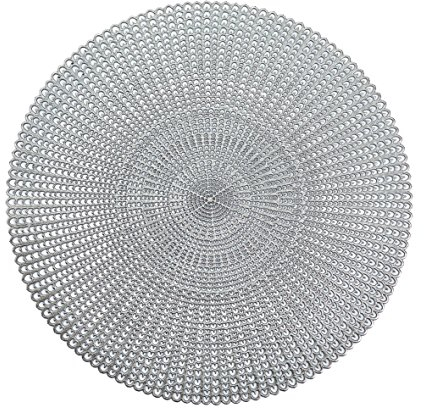 Zeller 26817 Platzset Cut Out Kunststoff, rund, Silber, ca. Ø41 cm