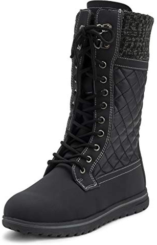 Bottes hautes, thermiques, chaudes, pour l’hiver, la neige, la pluie, imperméables, bottes hautes au genou, pour femme, 41 EU