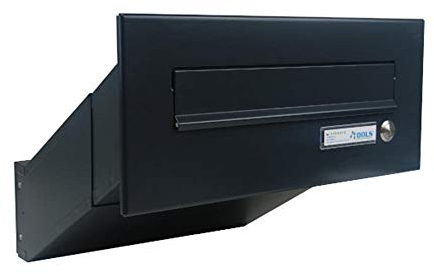 D-042 Schwarz (RAL 9005) Mauerdurchwurf Briefkasten mit Klingel (Tiefe: 35-50 cm) - LETTERBOX24.de