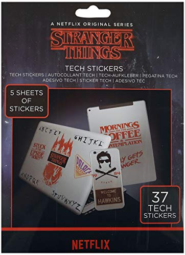 Pyramid International Stranger Things Pack of 37 Tech Stickers - Official Merchandise, Multi-Colour, 18 x 24cm, TS7403