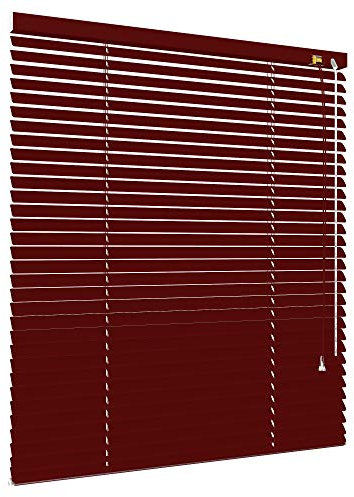Klemmfix Alu Jalousie ohne Bohren - viele Größen und Farben - Aluminium Lamellen - Klemmträger Montage Fenster Tür - Rollo Faltrollo Sonnenschutz Jalousette (Größe 90 x 160 cm, Farbe Bordeaux)