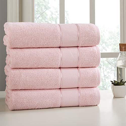 Modern Threads 4-Pack SpunLoft Bath Sheet Blush 35x66