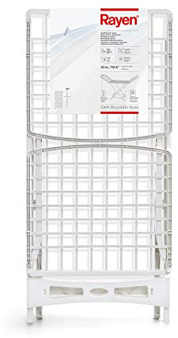 Rayen | Wäscheständer mit Anti-Rutsch-System und Beinarretierung | XXL-Riegel | Garderobe für drinnen und draußen mit 20 m Verlegefläche | Wäscheständer aus Harz, Weiß
