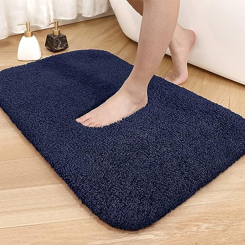 Color G Badezimmerteppich 60 x 110cm, rutschfest Badematte, Badvorleger rutschfest waschbar, Badteppich Saugfähig Flauschig, Badematten Badteppiche für Badezimmer Badewanne (Blau)