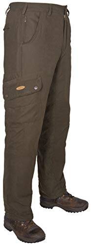 Bodo Schmidt Hubertus - Pantalones de caza para hombre, forrados, para invierno, con membrana (impermeables, cortavientos y transpirables), color marrón, tamaño 58