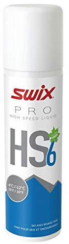 Swix HS6 Blue High Speed Ski and Snowboard Spray Wax for Moderate-Cold Temperatures, 125ml Liquid