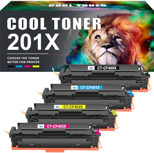 201X Toner Kompatibel für HP 201X 201A M277dw Color LaserJet Pro MFP | CF400X CF400A CF401X CF402X CF403X M252dw M277n M277 277dw M274n (Schwarz Cyan Gelb Magenta, 4er-Pack)