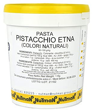 DUE ESSE S.N.C. DI SABATINI ALDO & C. kg 1 Pasta Pistacchio Etna (Colori Naturali) NUTMAN PREPARATO SEMILAVORATO per GELATERIA E Pasticceria, Ideale per Realizzare Dolci, Dessert E Torte