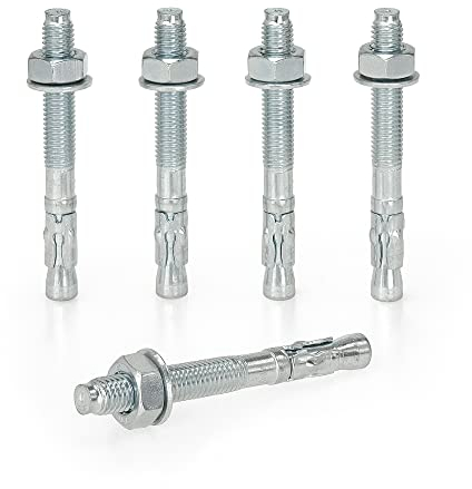 KM TRADE Bolzenanker - Schwerlastanker aus verzinktem Stahl mit ETA Zulassung, Option 7 - M10 x 90 mm, fixierbare Dicke: 25 mm - 50 Stück