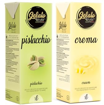 Gelato 4ever - Gelato pronto da mantecare Crema Bundle 2 Pezzi (Crema - Pistacchio)