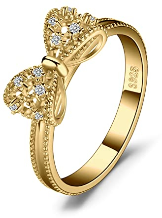 JewelryPalace Wickelring Schleife Verlobungsring Unendlichkeit Promise Eheringe Ring Silber 925 Damen, Zirkonia Trauringe Damenring Hochzeitsringe Antragsring Ringe, Damen Schmuck Vergoldet 54