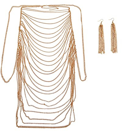 LICHENGTAI Catene per Il Corpo a Strati Collana Vita Sexy con Nappe Catena per Il Corpo da Spiaggia Catena per Il Reggiseno Catena per Il Petto da Spiaggia Catena per Pancia per Donne e Ragazze