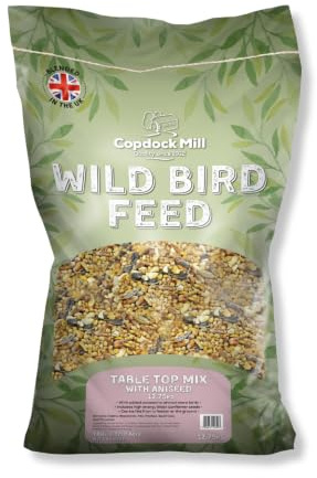Copdock Mill Tabletop Mix with Aniseed to attract more birds, includes black sunflower seeds for high energy (12.75kg Bag)