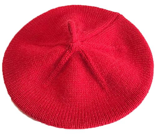 Eohak Babymütze Herbst und Winter Kinder personalisierte Wolle zum Warmhalten beim Einkaufen süße Baskenmütze Strickmütze langlebig lässig handgefertigte Mütze (Rot-Style2)
