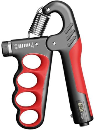 ZDdp Verstellbarer Handgrifftrainer mit Zähler Handgelenk Unterarm Handtrainer für Muskelaufbau Rot 1 Stück
