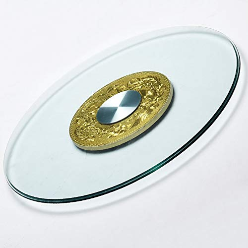 SnamicE Grand Plateau tournant en Verre trempé, Plateau de Service Rotatif Transparent, Plateau Rotatif Rond, roulements Silencieux et Lisses, 60-120 cm (60 cm)