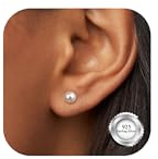 YADOCA Pendientes de Perlas de Plata de Ley 925 para Mujeres Niñas Simple Elegante Blanco de Agua Dulce Pendientes de Perlas Pequeñas 5mm 6mm 7mm 8mm