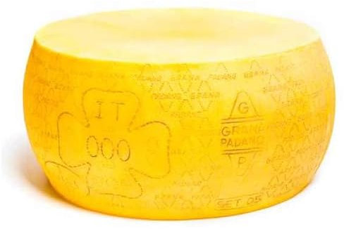 Generico Forma Formaggio Grana Padano con Contenitore o senza decorativo ideale per macellerie, salumerie e supermercati. (Forma con Contenitore)