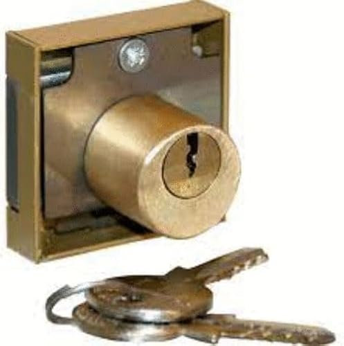 Serrure en applique 3 goupilles 40X40mm cylindre diamètre 22mm gauche - DEVISMES - 12154G-bronze