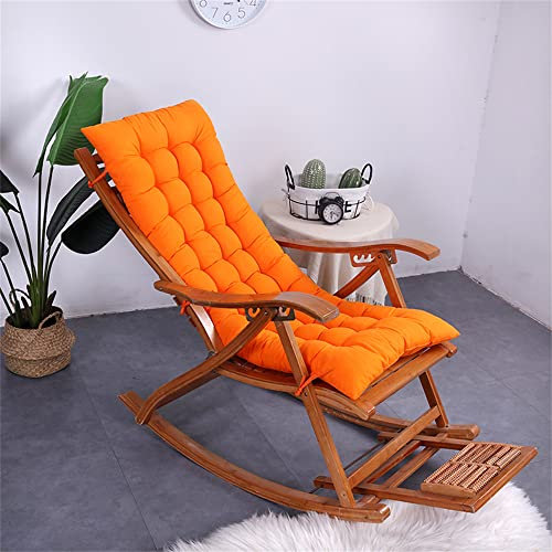 Generisch Sitzkissen Ersatz-Sonnenliegenkissen mit Dicker Oberabdeckung, Gartenbankkissen, Sonnenliegen-Schaukelstuhlkissen für den Innen- und Außenbereich, Gartenterrasse (53 x 160 cm, orange)