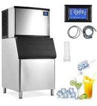 KLYDBMYT Macchina per Il Ghiaccio Commerciale, Grande Macchina per Il Ghiaccio Indipendente in Acciaio Inossidabile Industriale, con Contenitore per Il Ghiaccio da 440 libbre